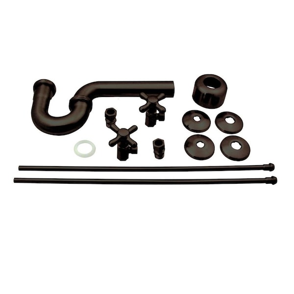 Westbrass Traditional Pedestal Lavatory Kit - Cross Handles in Oil Rubbed Bronze D1838L-12 - main
